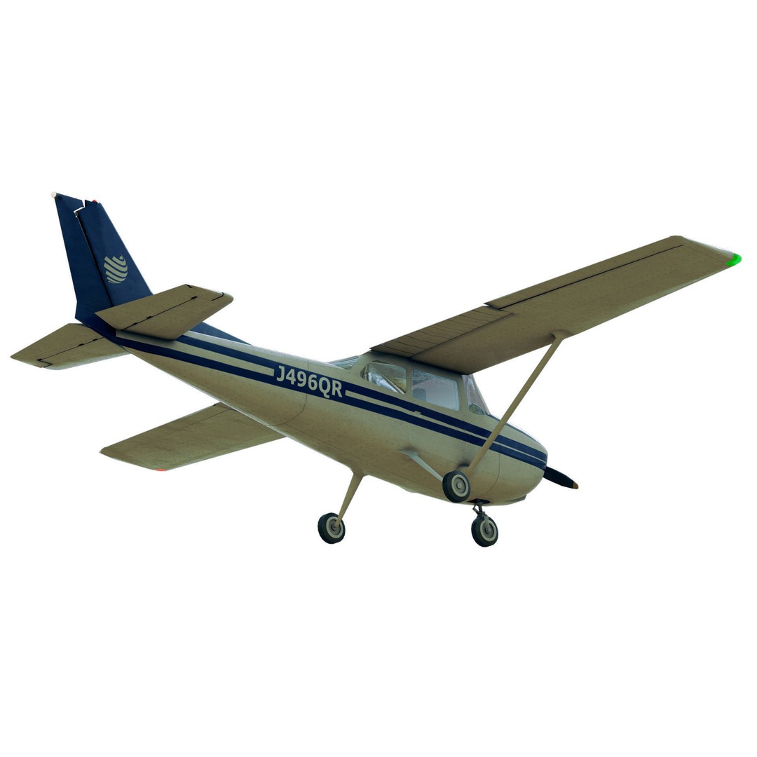 Light Airplane 3D Model – Low Poly Game Ready Asset, FBX - View 39