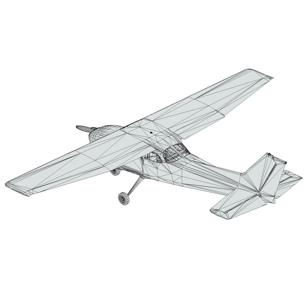Light Airplane 3D Model – Low Poly Game Ready Asset, FBX - View 45