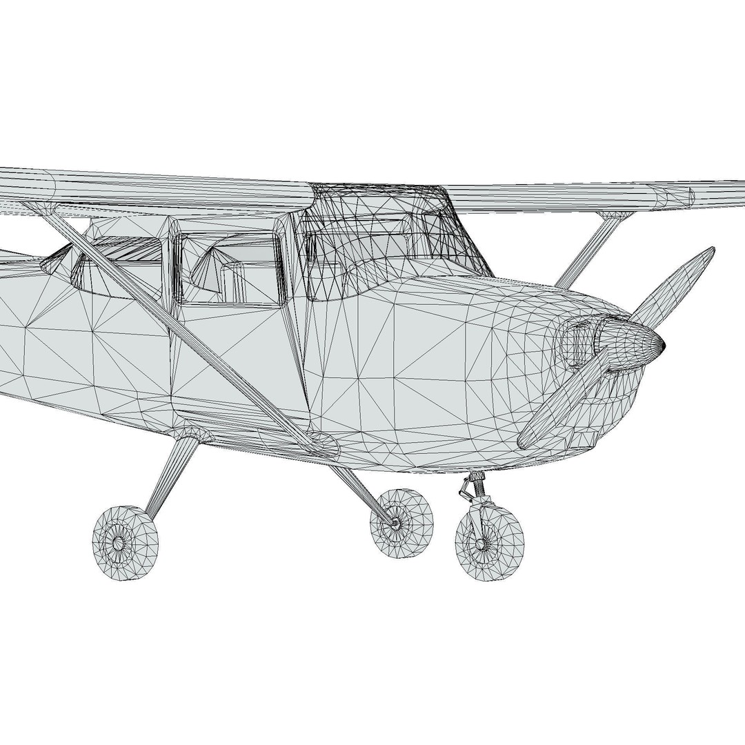 Light Airplane 3D Model – Low Poly Game Ready Asset, FBX - View 46