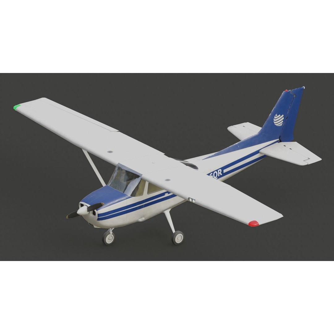 Light Airplane 3D Model – Low Poly Game Ready Asset, FBX - View 5