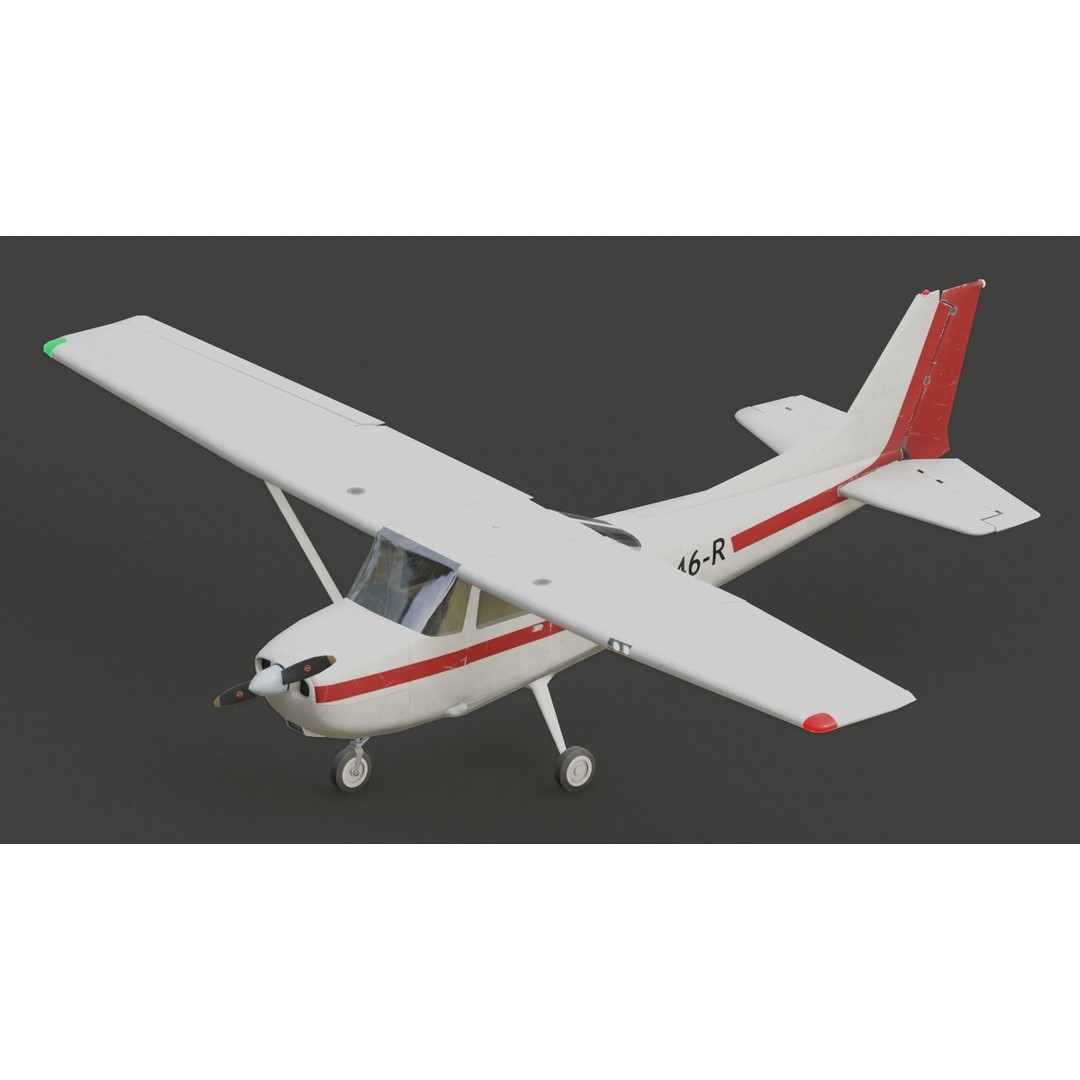 Light Airplane 3D Model – Low Poly Game Ready Asset, FBX - View 6