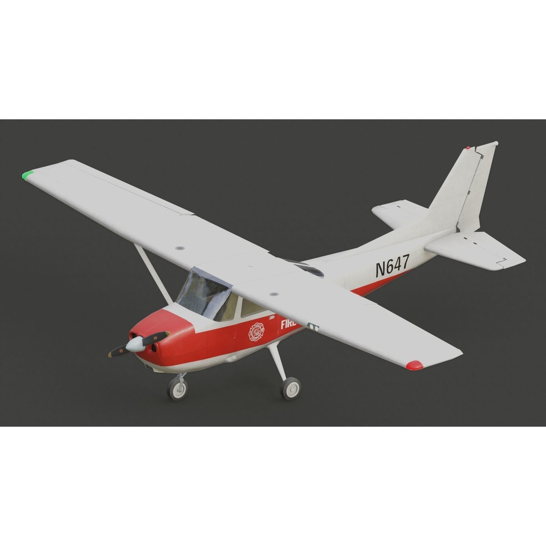 Light Airplane 3D Model – Low Poly Game Ready Asset, FBX - View 8
