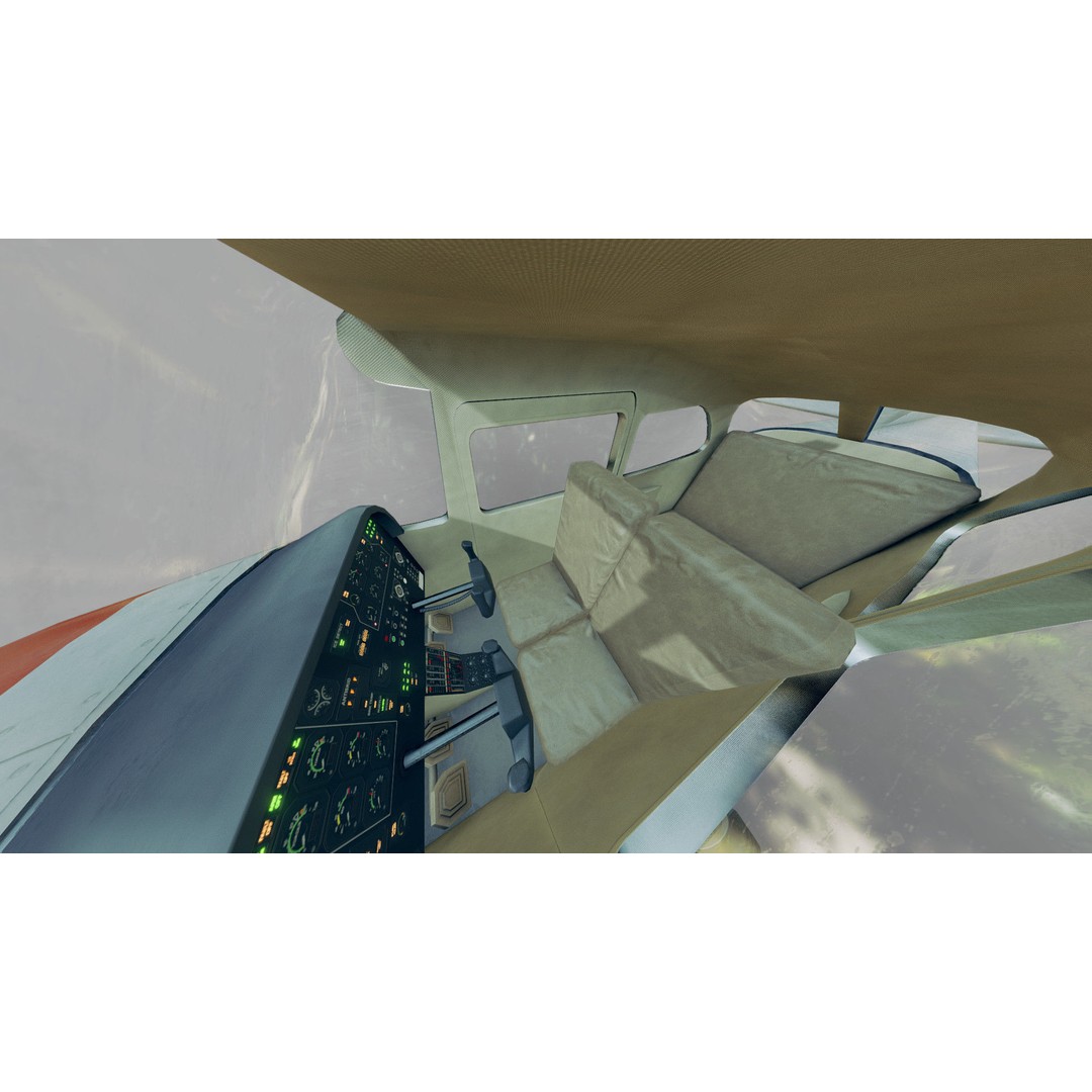 Light Airplane 3D Model – Low Poly Game Ready Asset, FBX - View 9