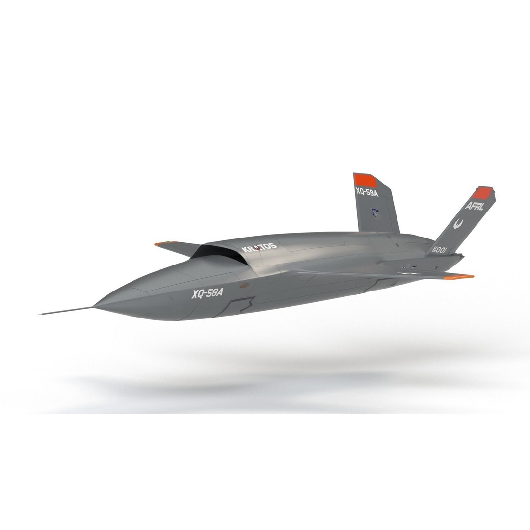 XQ-58 Valkyrie 3D Model – High Poly Military Drone, FBX, OBJ, Game Ready - View 3