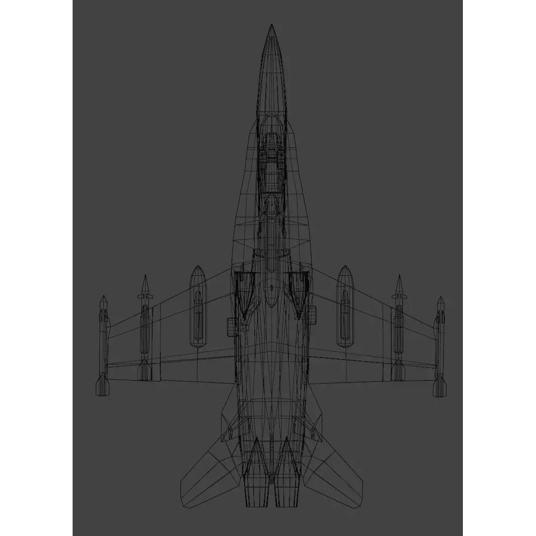 F/A-18 Hornet 3D Model – Low Poly Fighter Jet, Game Ready, FBX