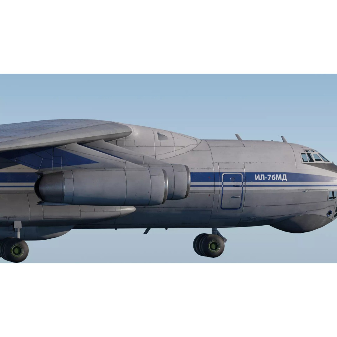 Iliouchine Il-76 3D Model – Low Poly Game Ready Aircraft, FBX, Blender - View 11