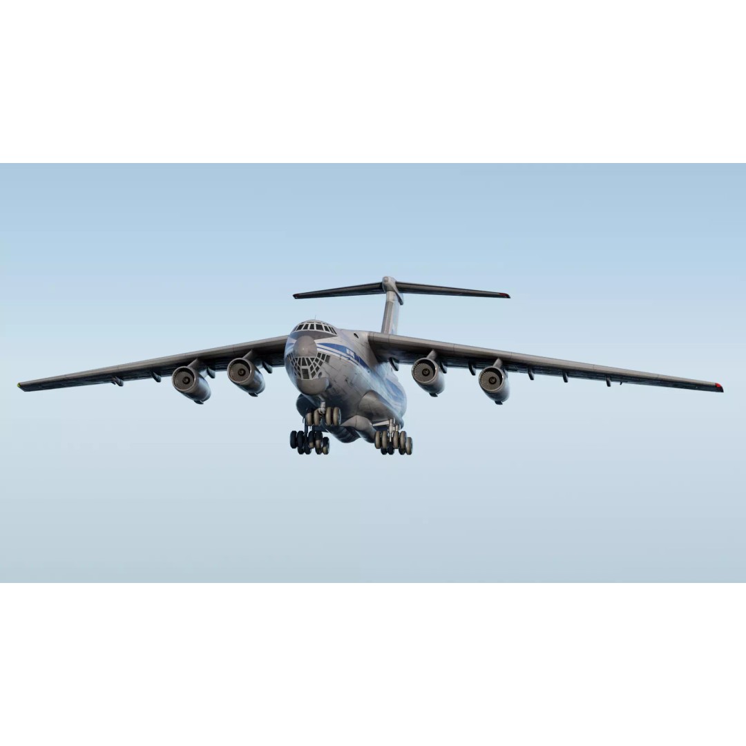 Iliouchine Il-76 3D Model – Low Poly Game Ready Aircraft, FBX, Blender - View 12