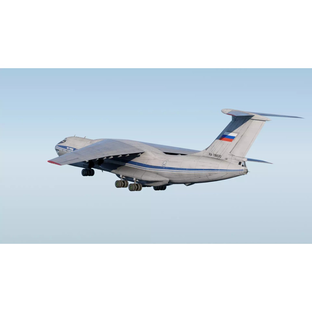 Iliouchine Il-76 3D Model – Low Poly Game Ready Aircraft, FBX, Blender - View 13