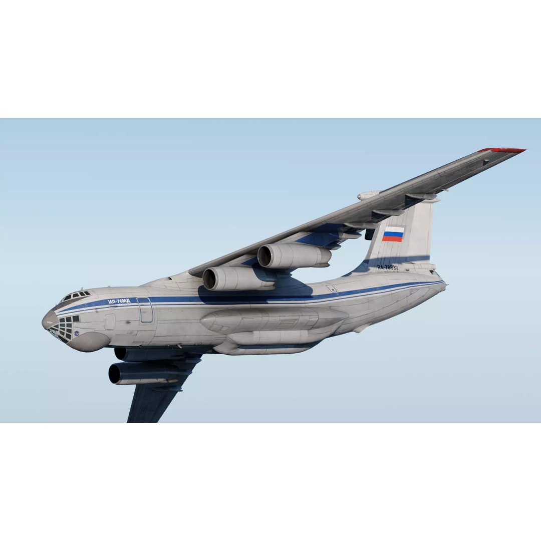Iliouchine Il-76 3D Model – Low Poly Game Ready Aircraft, FBX, Blender - View 14