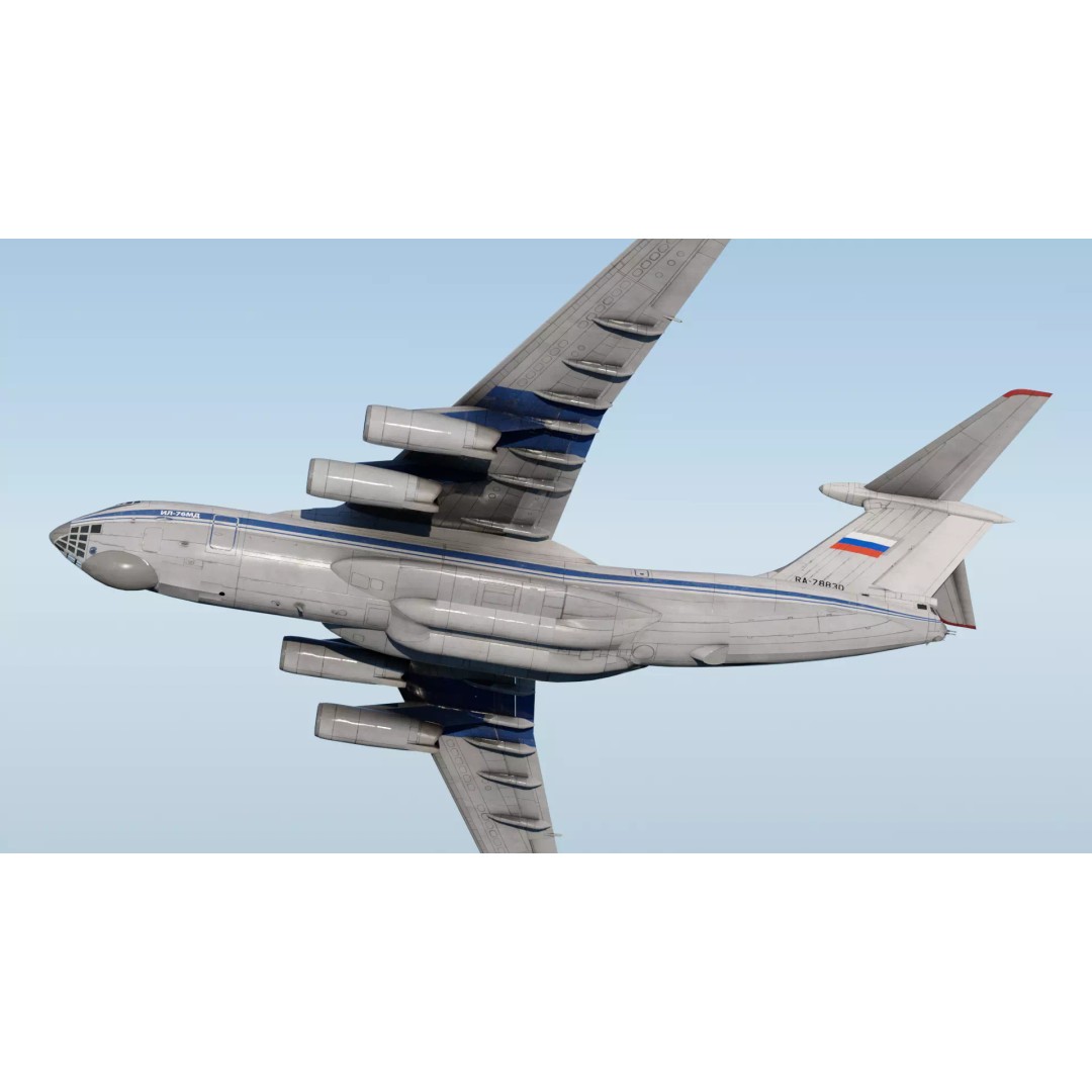 Iliouchine Il-76 3D Model – Low Poly Game Ready Aircraft, FBX, Blender - View 15