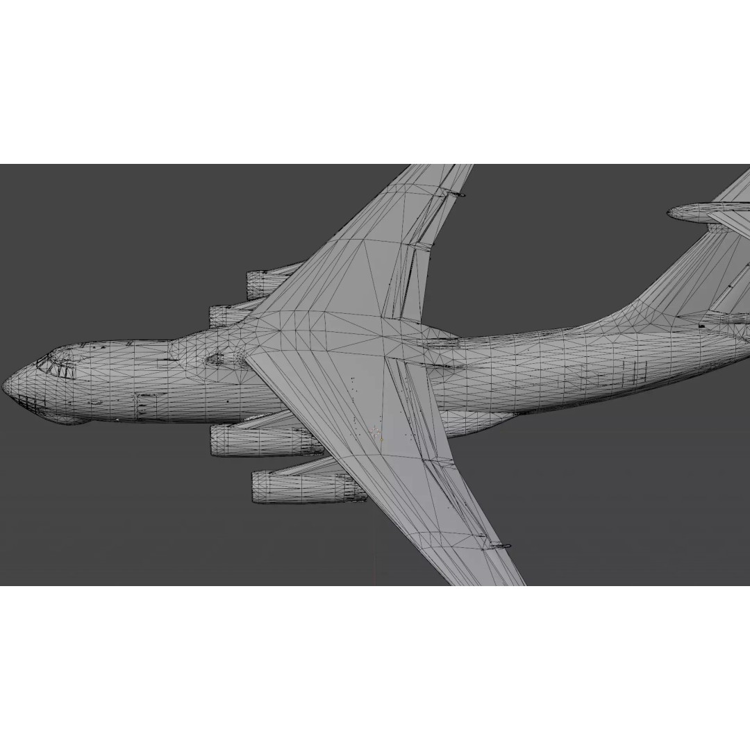 Iliouchine Il-76 3D Model – Low Poly Game Ready Aircraft, FBX, Blender - View 17