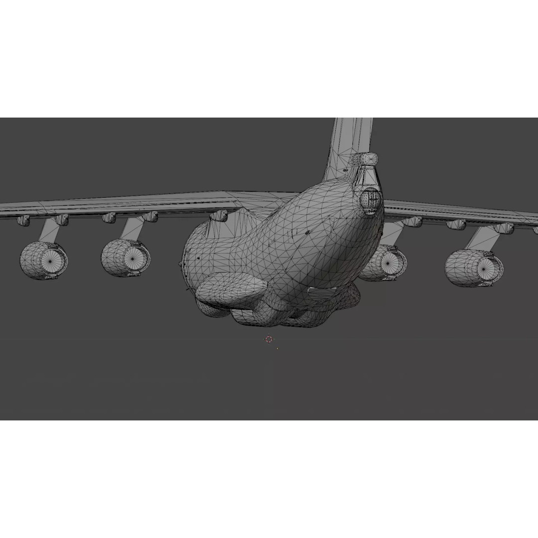 Iliouchine Il-76 3D Model – Low Poly Game Ready Aircraft, FBX, Blender - View 18