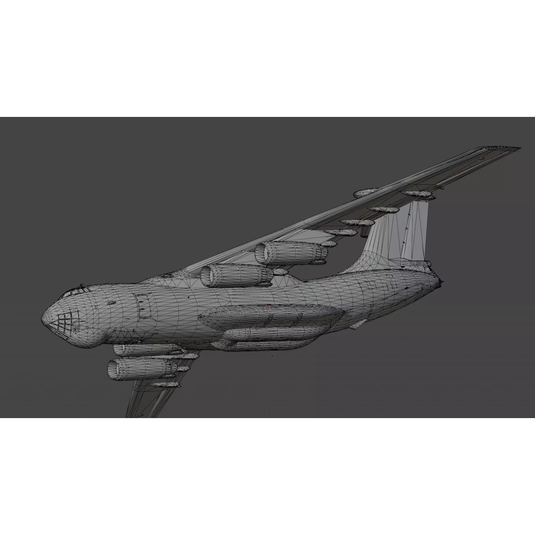 Iliouchine Il-76 3D Model – Low Poly Game Ready Aircraft, FBX, Blender - View 19