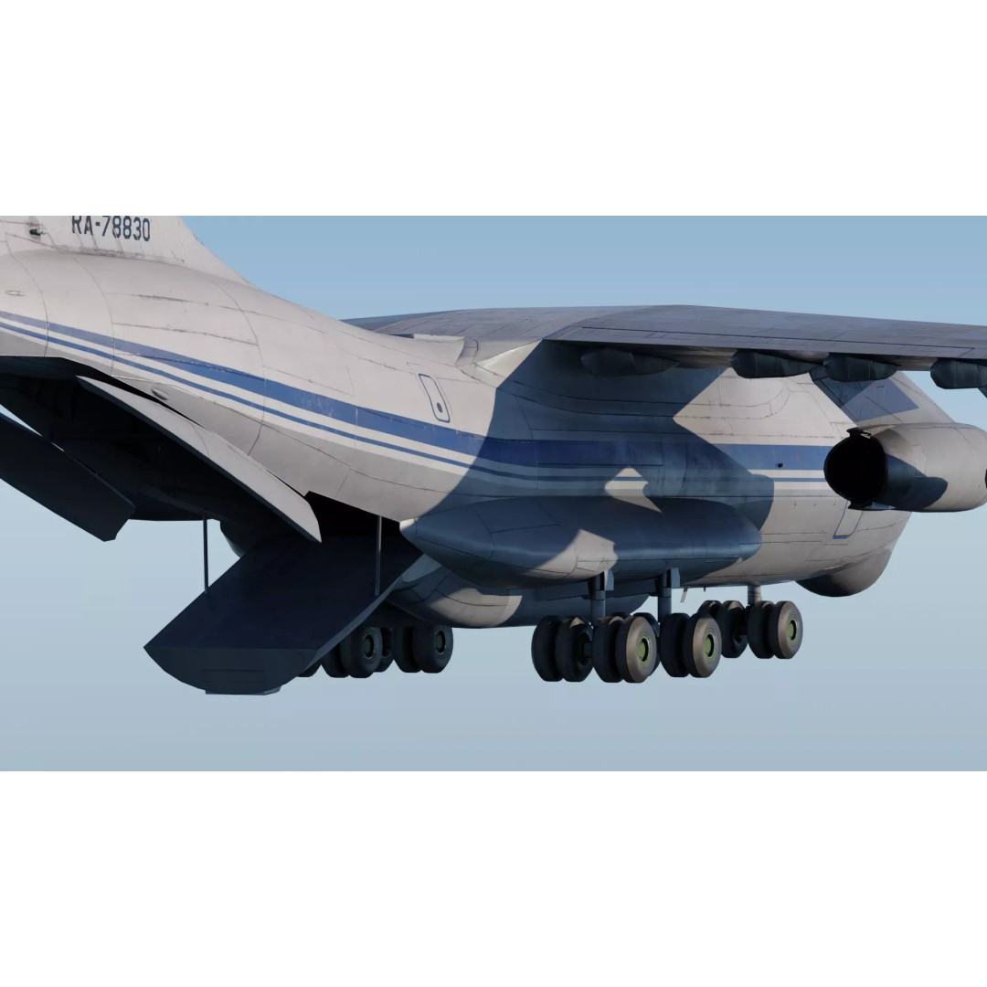 Iliouchine Il-76 3D Model – Low Poly Game Ready Aircraft, FBX, Blender - View 3