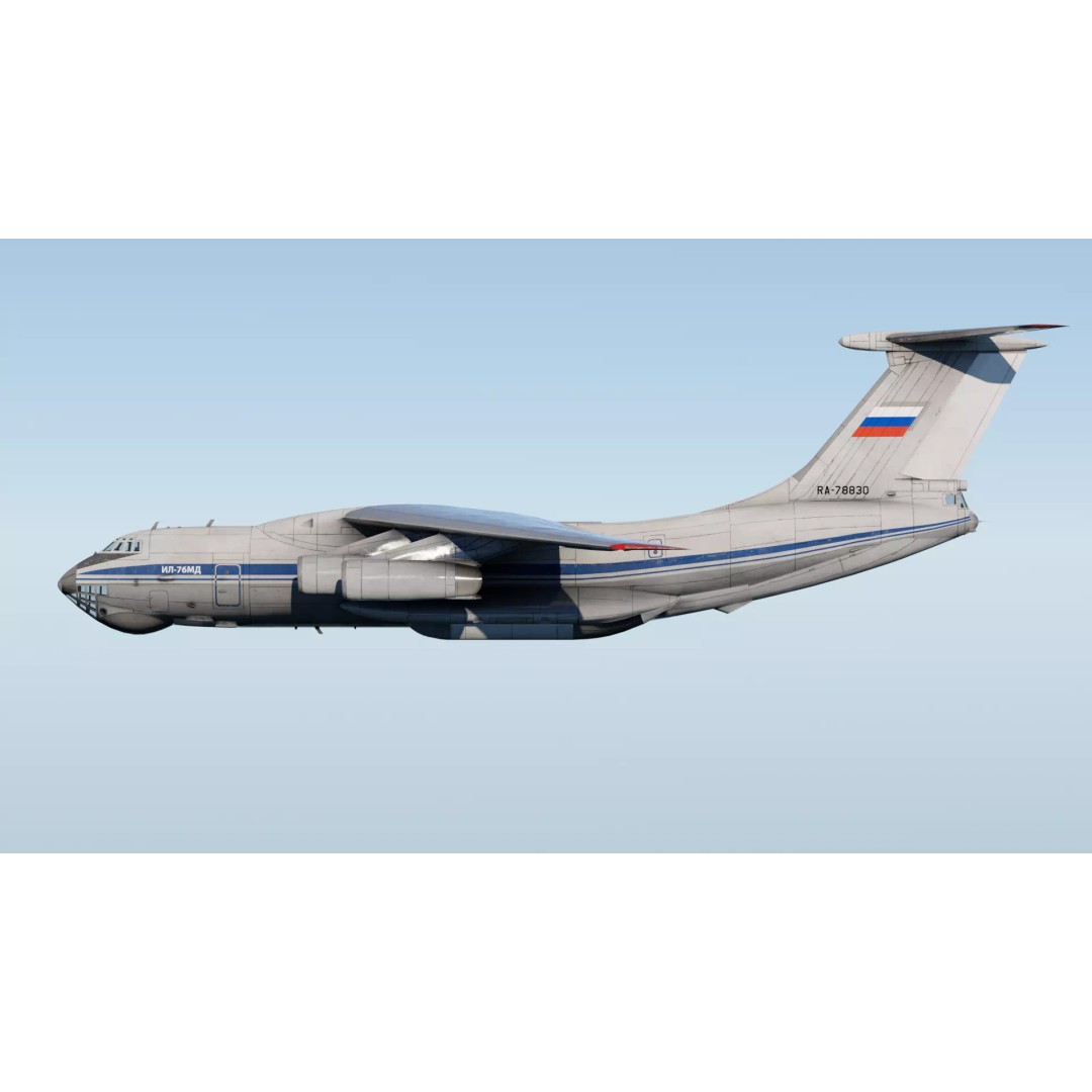 Iliouchine Il-76 3D Model – Low Poly Game Ready Aircraft, FBX, Blender - View 5