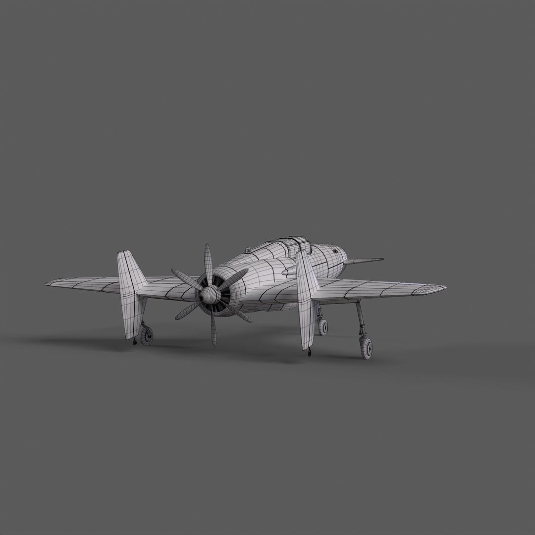 Canard Fighter Airplane 3D Model – Low Poly Game Ready FBX, OBJ