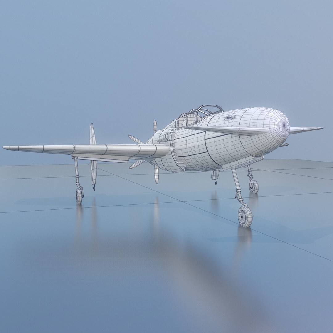 Canard Fighter Airplane 3D Model – Low Poly Game Ready FBX, OBJ - View 10