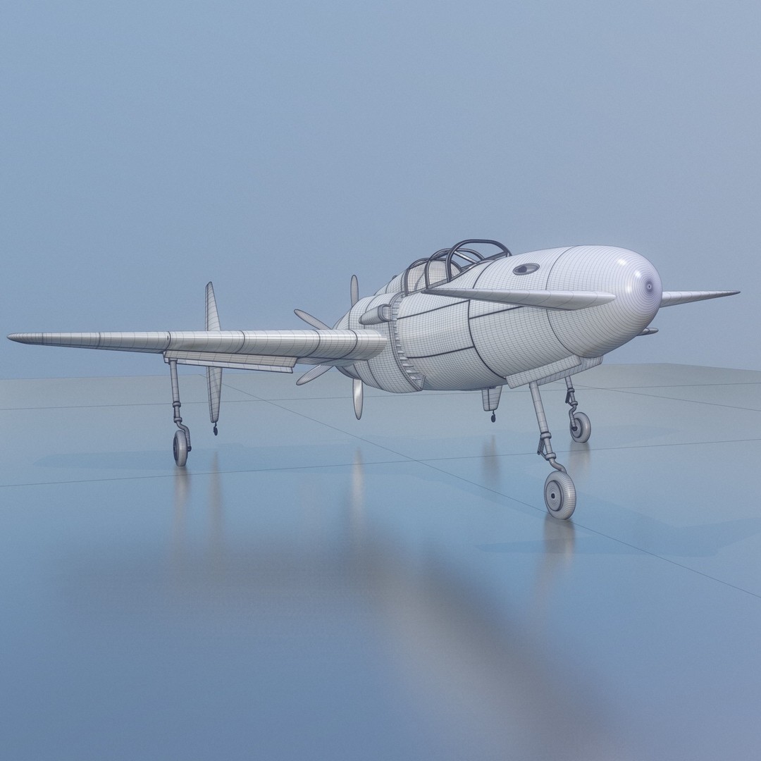 Canard Fighter Airplane 3D Model – Low Poly Game Ready FBX, OBJ - View 11
