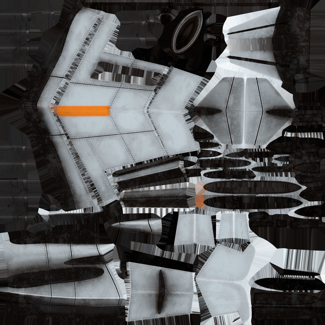 Canard Fighter Airplane 3D Model – Low Poly Game Ready FBX, OBJ - View 12