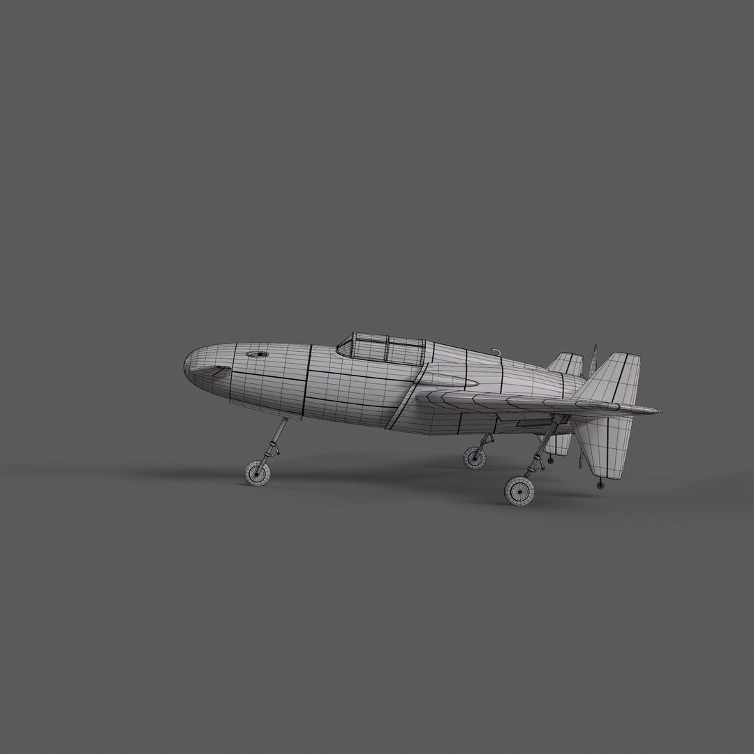 Canard Fighter Airplane 3D Model – Low Poly Game Ready FBX, OBJ - View 13