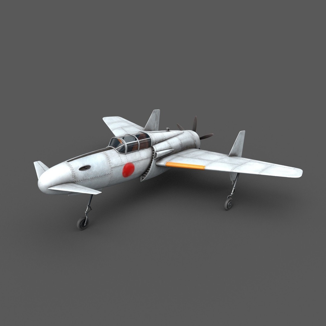 Canard Fighter Airplane 3D Model – Low Poly Game Ready FBX, OBJ - View 3