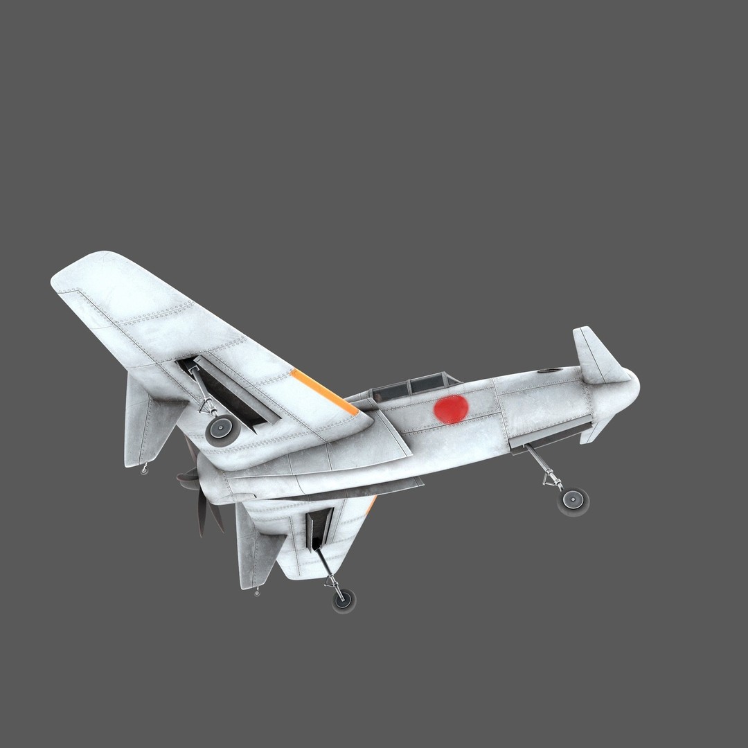 Canard Fighter Airplane 3D Model – Low Poly Game Ready FBX, OBJ - View 8