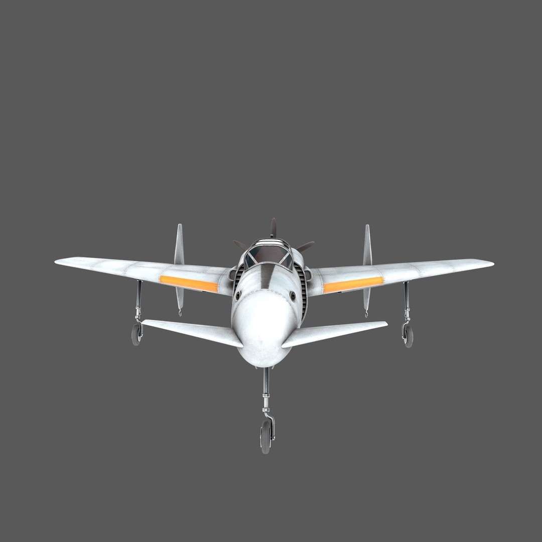 Canard Fighter Airplane 3D Model – Low Poly Game Ready FBX, OBJ - View 9