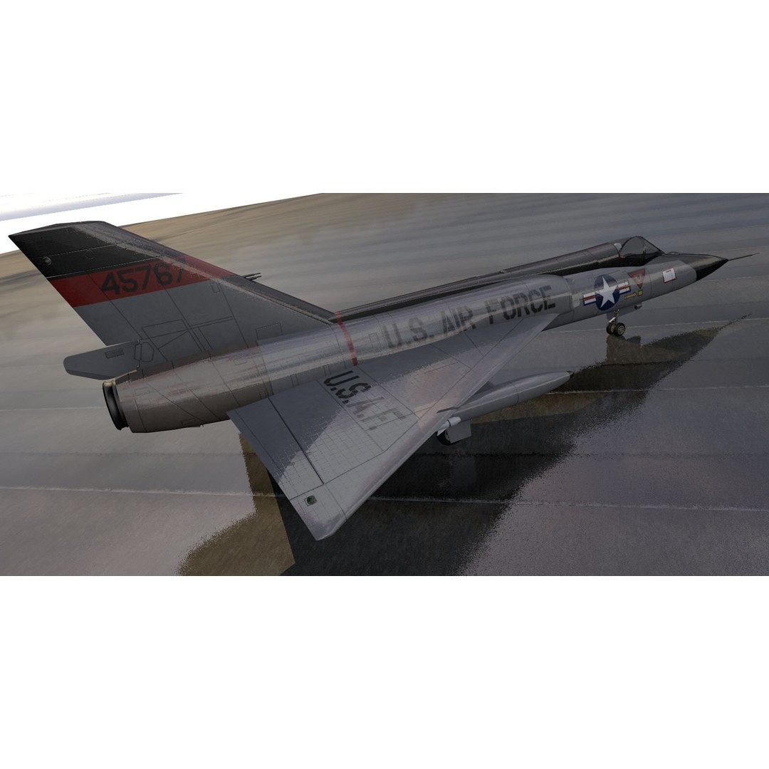 Convair F-106A Delta Dart 3D Model – Historic Aircraft, FBX, OBJ, Game-Ready - View 10