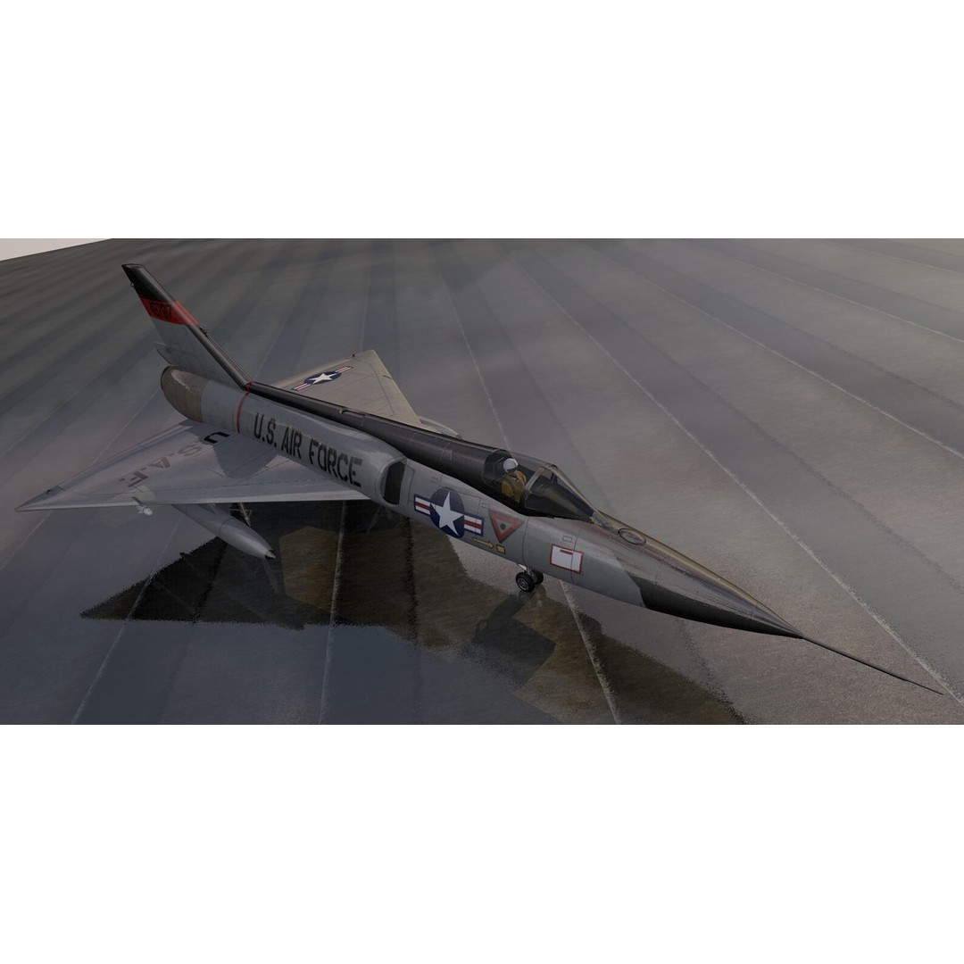 Convair F-106A Delta Dart 3D Model – Historic Aircraft, FBX, OBJ, Game-Ready - View 11