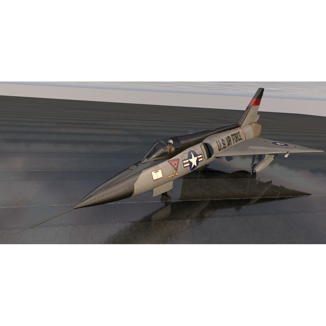 Convair F-106A Delta Dart 3D Model – Historic Aircraft, FBX, OBJ, Game-Ready - View 13