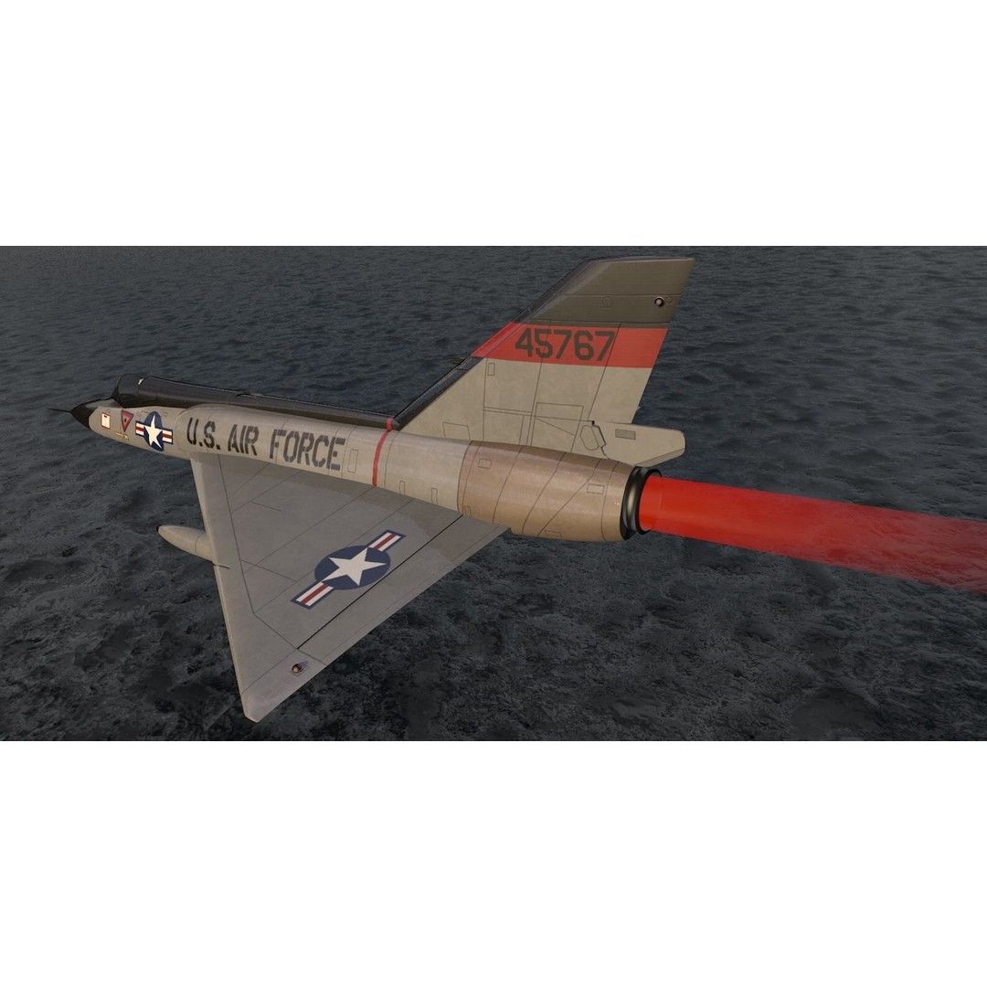 Convair F-106A Delta Dart 3D Model – Historic Aircraft, FBX, OBJ, Game-Ready - View 15
