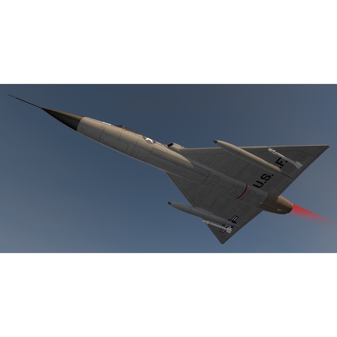 Convair F-106A Delta Dart 3D Model – Historic Aircraft, FBX, OBJ, Game-Ready - View 17