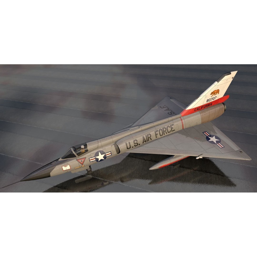 Convair F-106A Delta Dart 3D Model – Historic Aircraft, FBX, OBJ, Game-Ready - View 3