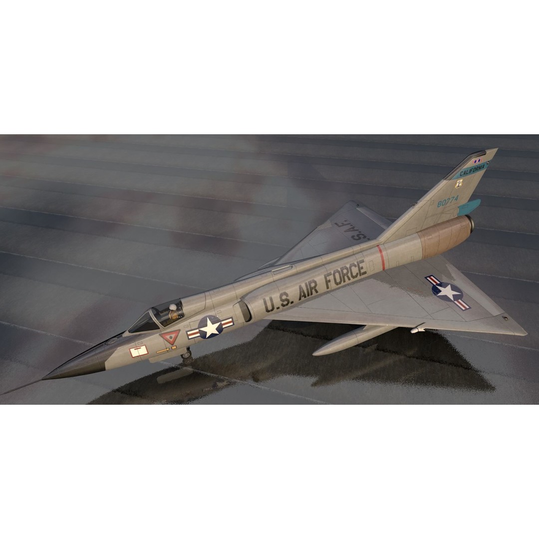 Convair F-106A Delta Dart 3D Model – Historic Aircraft, FBX, OBJ, Game-Ready - View 4