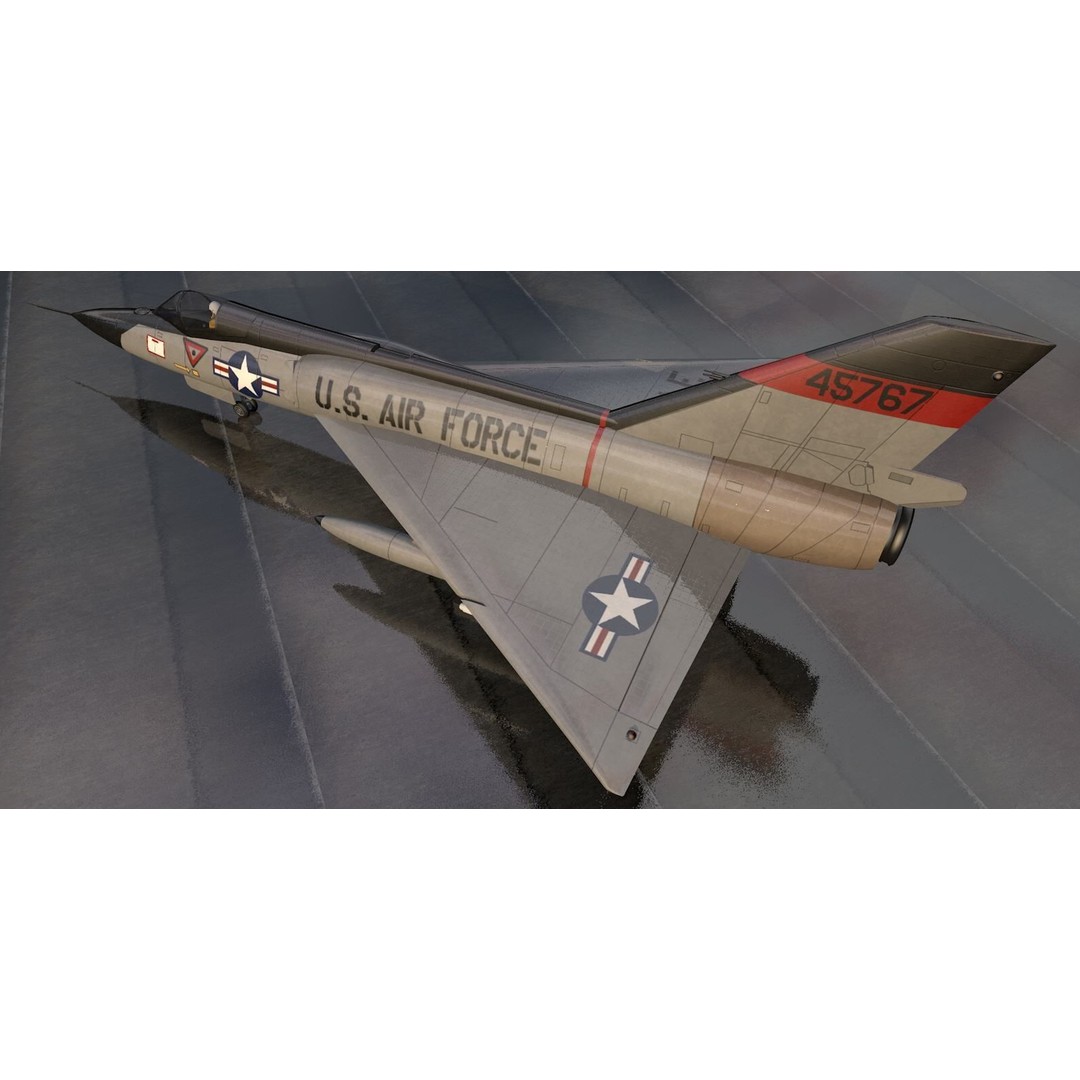 Convair F-106A Delta Dart 3D Model – Historic Aircraft, FBX, OBJ, Game-Ready - View 7