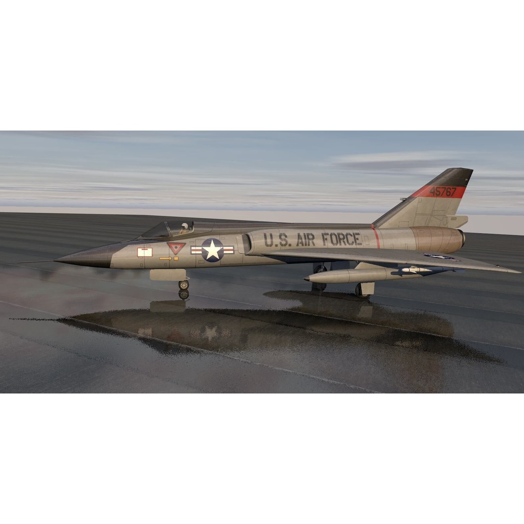 Convair F-106A Delta Dart 3D Model – Historic Aircraft, FBX, OBJ, Game-Ready - View 8