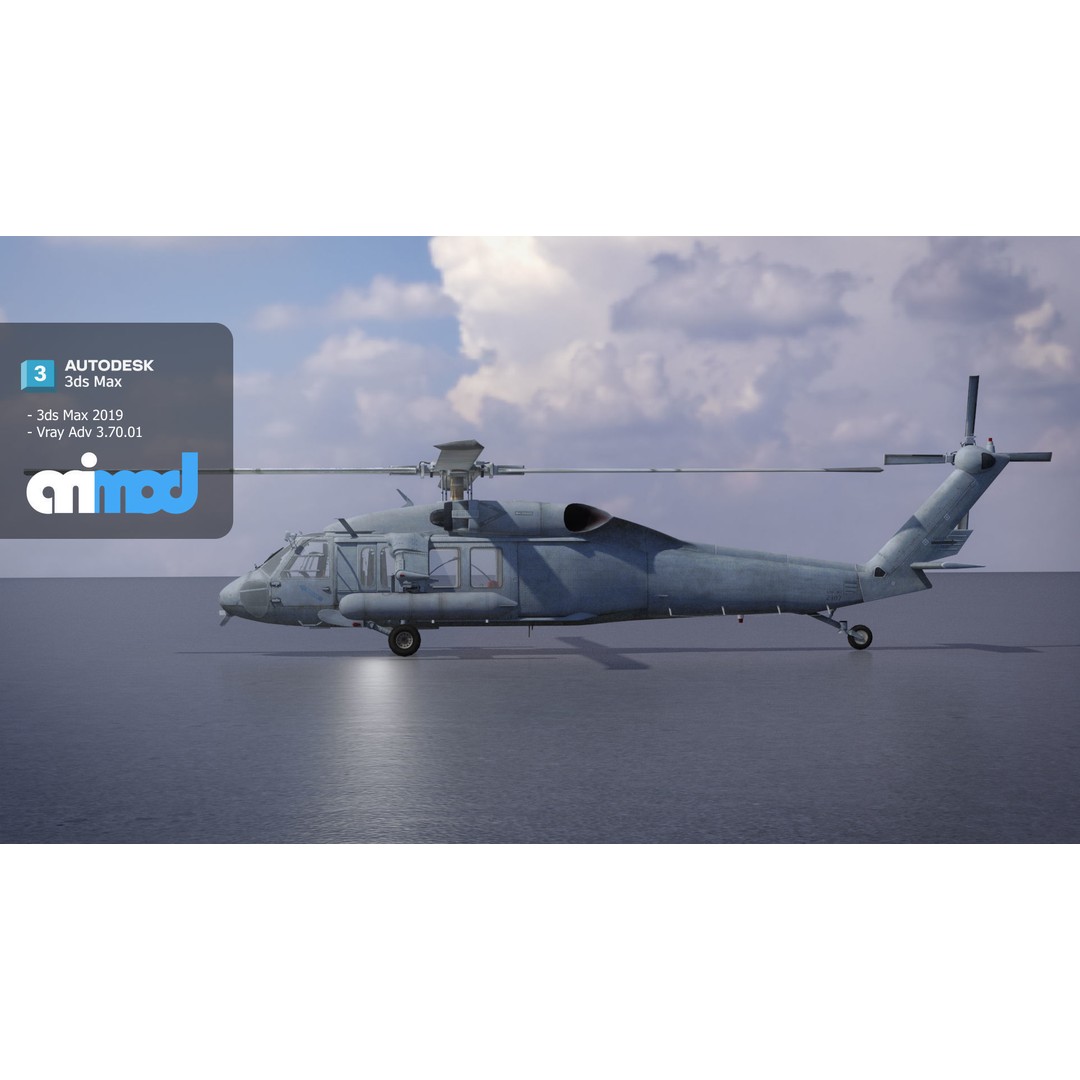 TW Helicopter 3D Model – Realistic Aircraft Asset, FBX, PBR - View 4