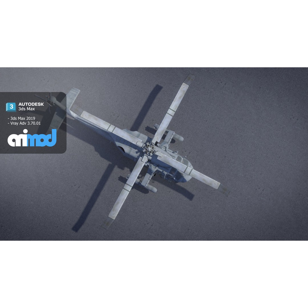 TW Helicopter 3D Model – Realistic Aircraft Asset, FBX, PBR - View 5