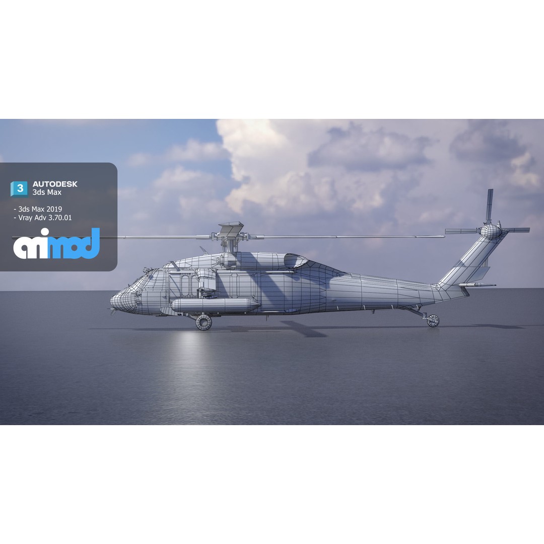TW Helicopter 3D Model – Realistic Aircraft Asset, FBX, PBR - View 9