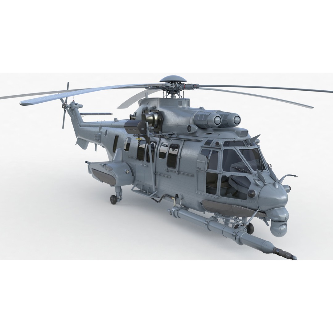 Eurocopter EC 725 Caracal 3D Model – High Poly Animated Helicopter, FBX, Blender