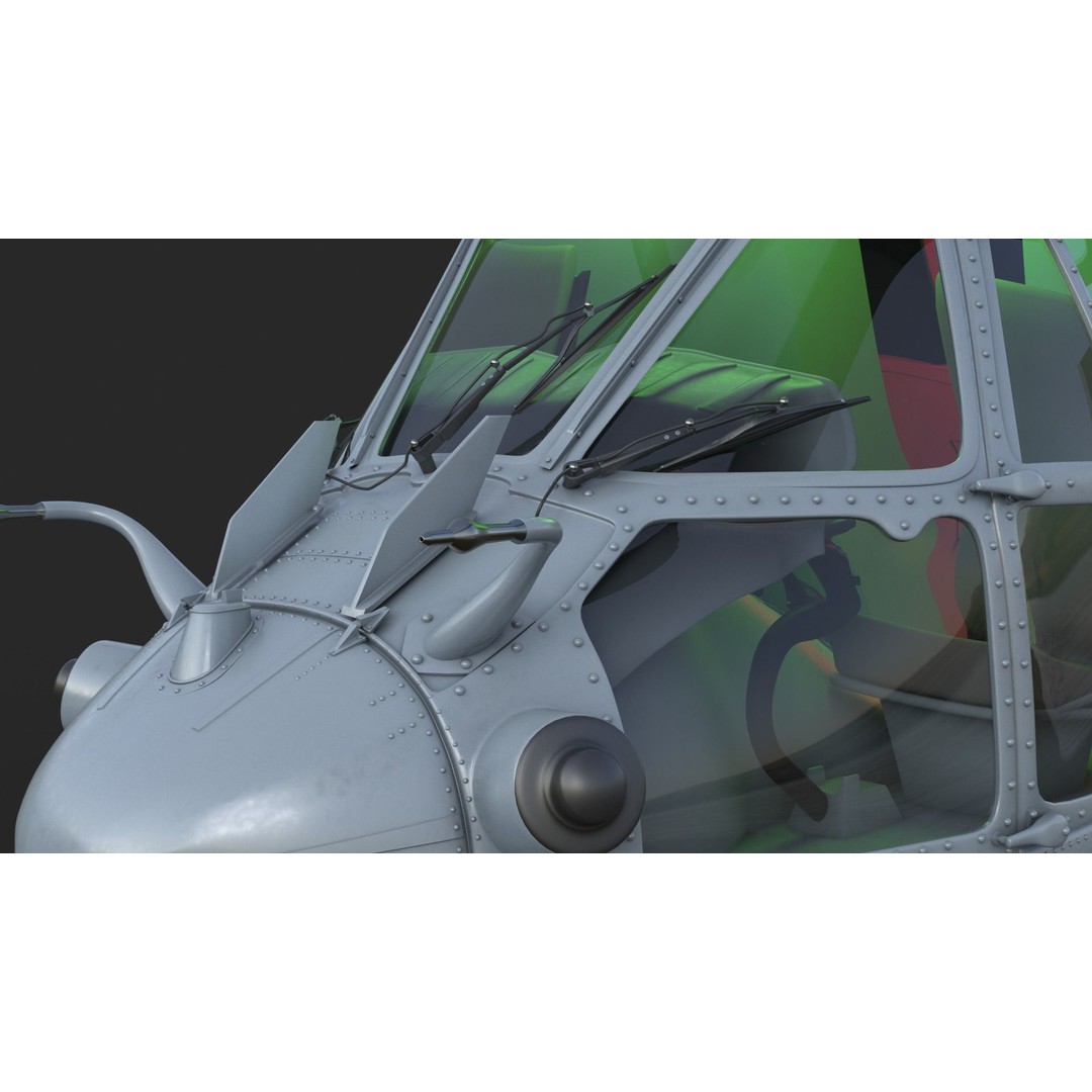 Eurocopter EC 725 Caracal 3D Model – High Poly Animated Helicopter, FBX, Blender - View 10