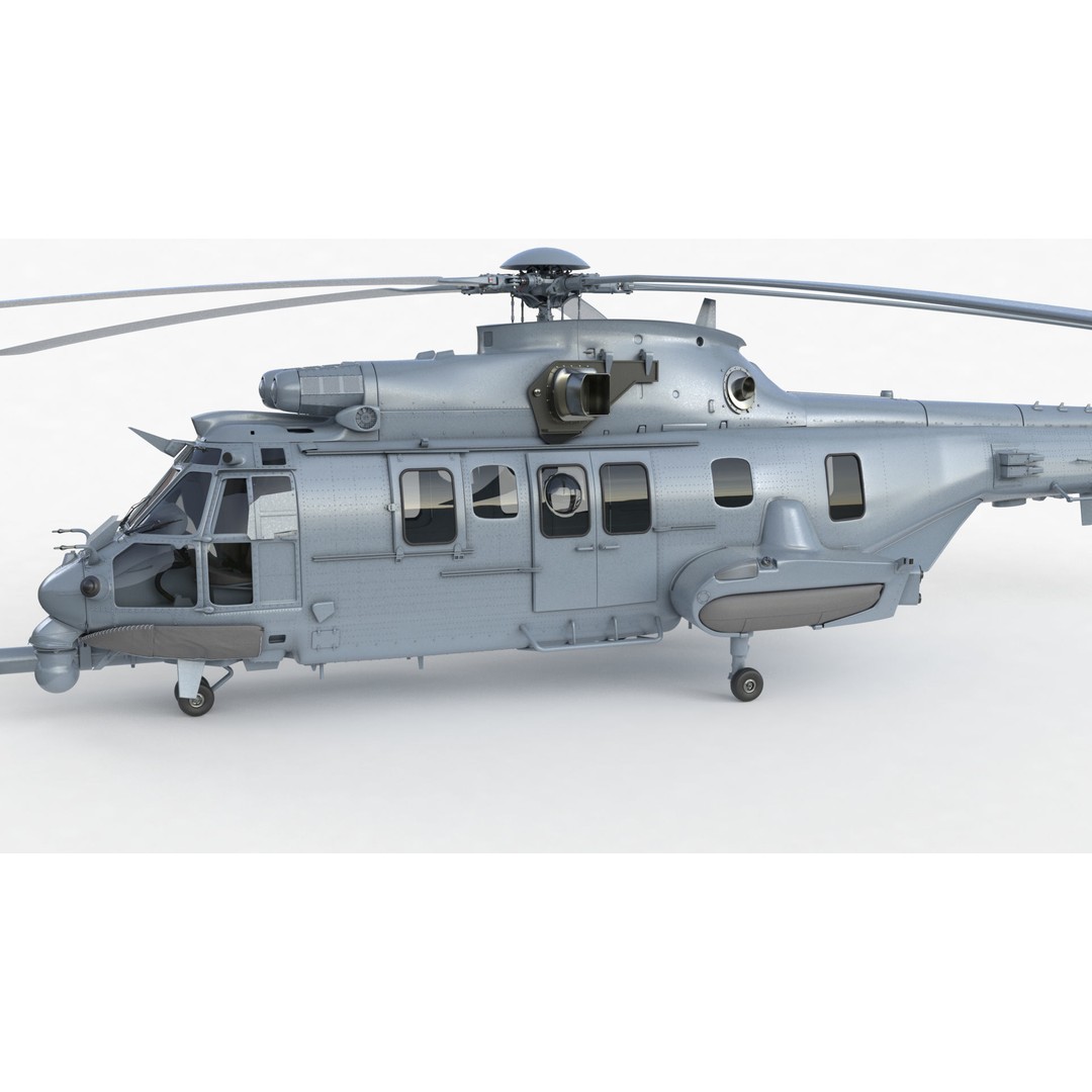 Eurocopter EC 725 Caracal 3D Model – High Poly Animated Helicopter, FBX, Blender - View 101