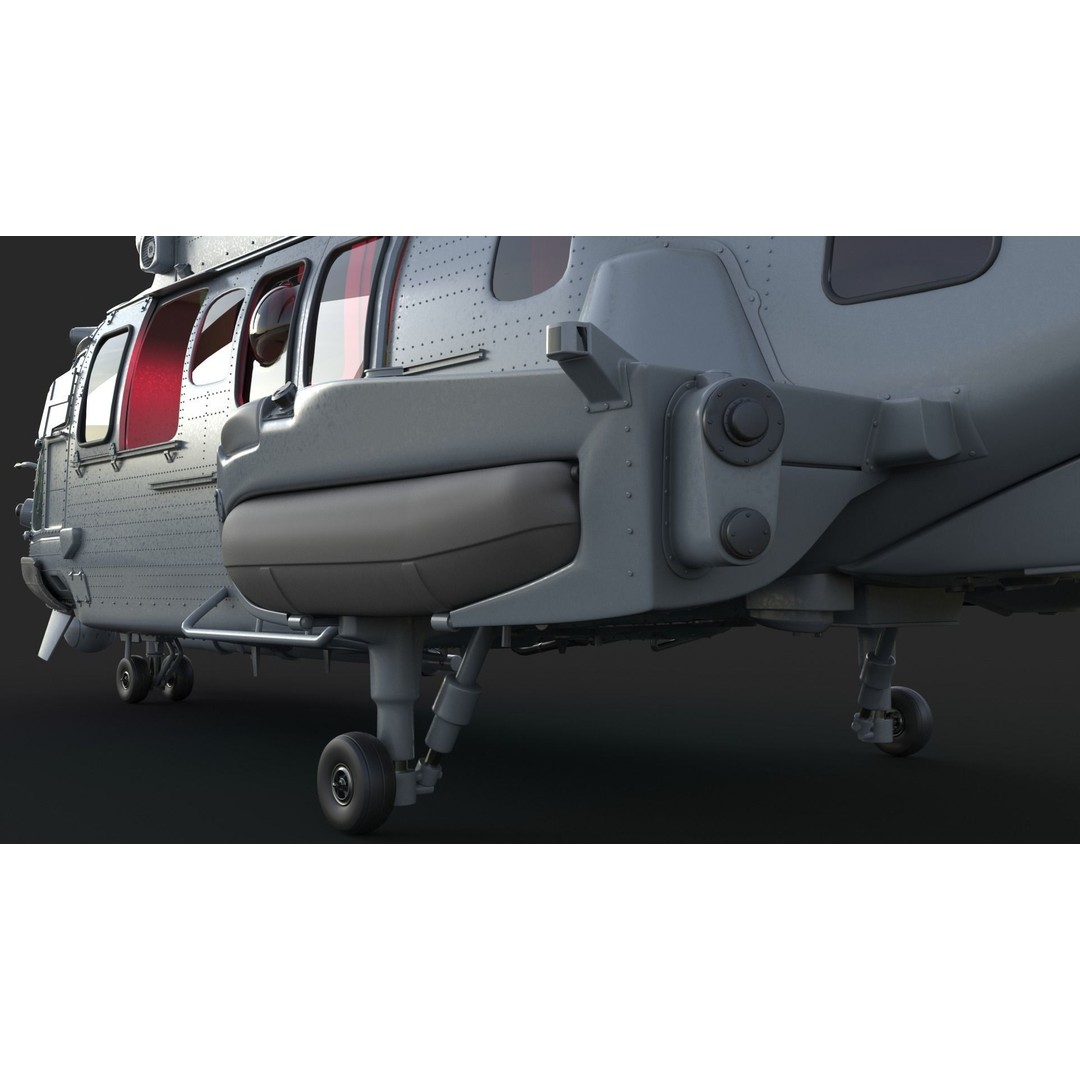 Eurocopter EC 725 Caracal 3D Model – High Poly Animated Helicopter, FBX, Blender - View 15