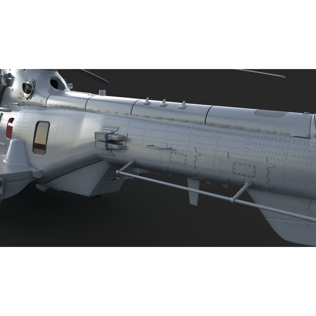 Eurocopter EC 725 Caracal 3D Model – High Poly Animated Helicopter, FBX, Blender - View 16