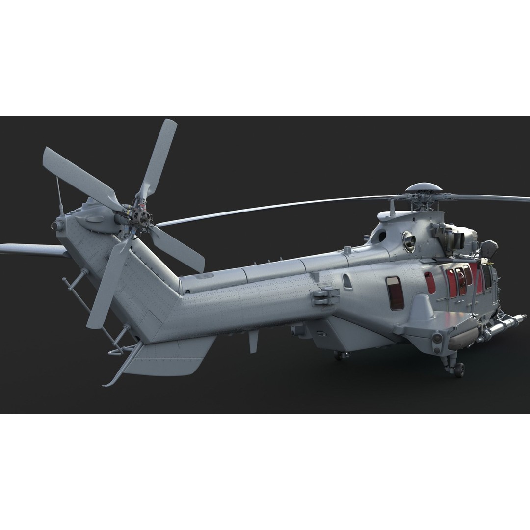 Eurocopter EC 725 Caracal 3D Model – High Poly Animated Helicopter, FBX, Blender - View 17