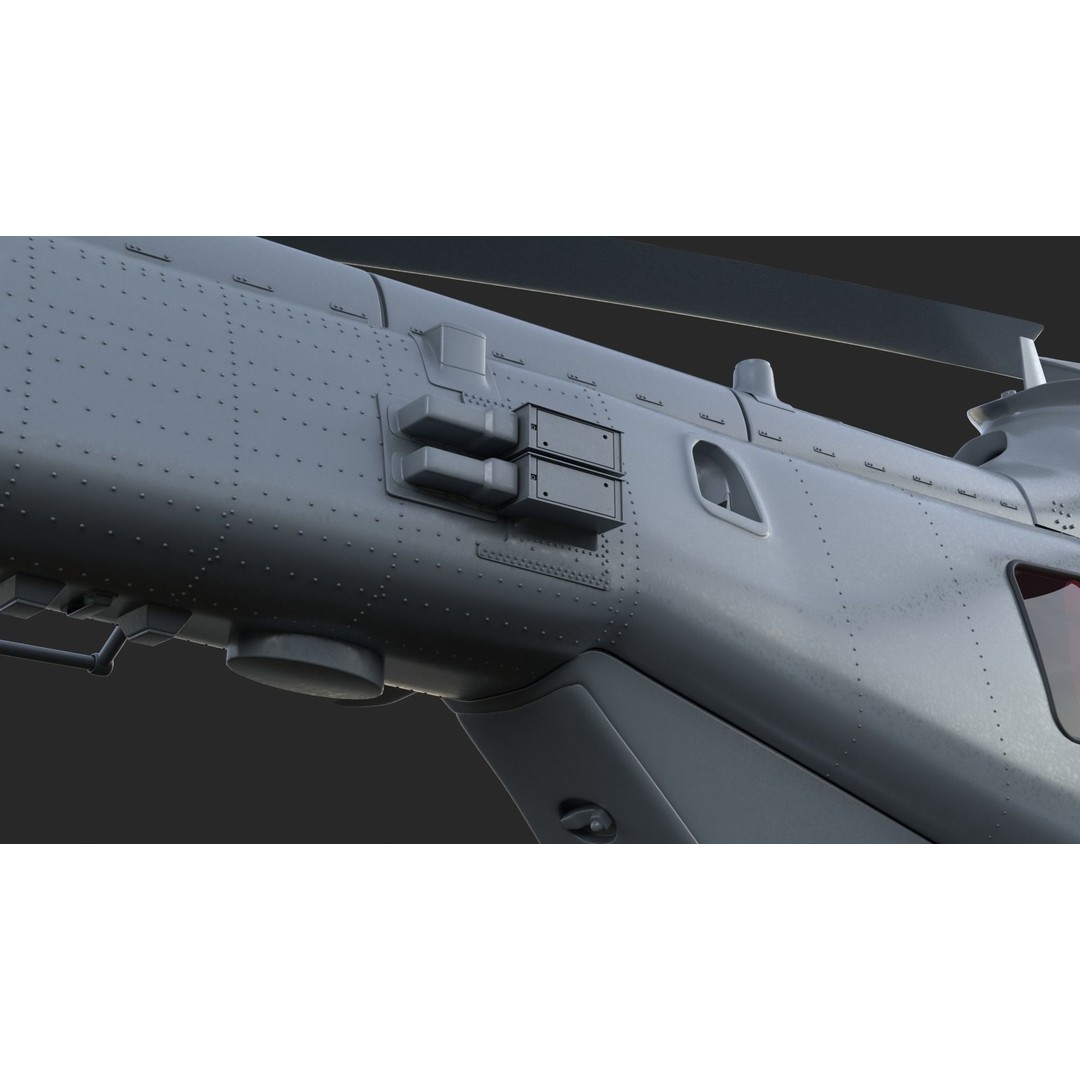 Eurocopter EC 725 Caracal 3D Model – High Poly Animated Helicopter, FBX, Blender - View 19