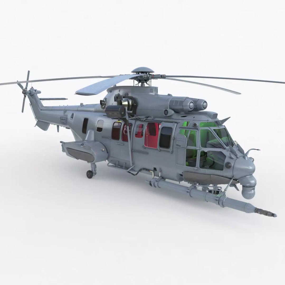 Eurocopter EC 725 Caracal 3D Model – High Poly Animated Helicopter, FBX, Blender - View 2