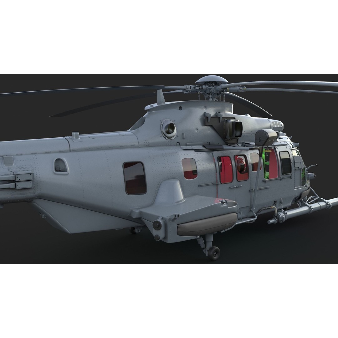 Eurocopter EC 725 Caracal 3D Model – High Poly Animated Helicopter, FBX, Blender - View 20