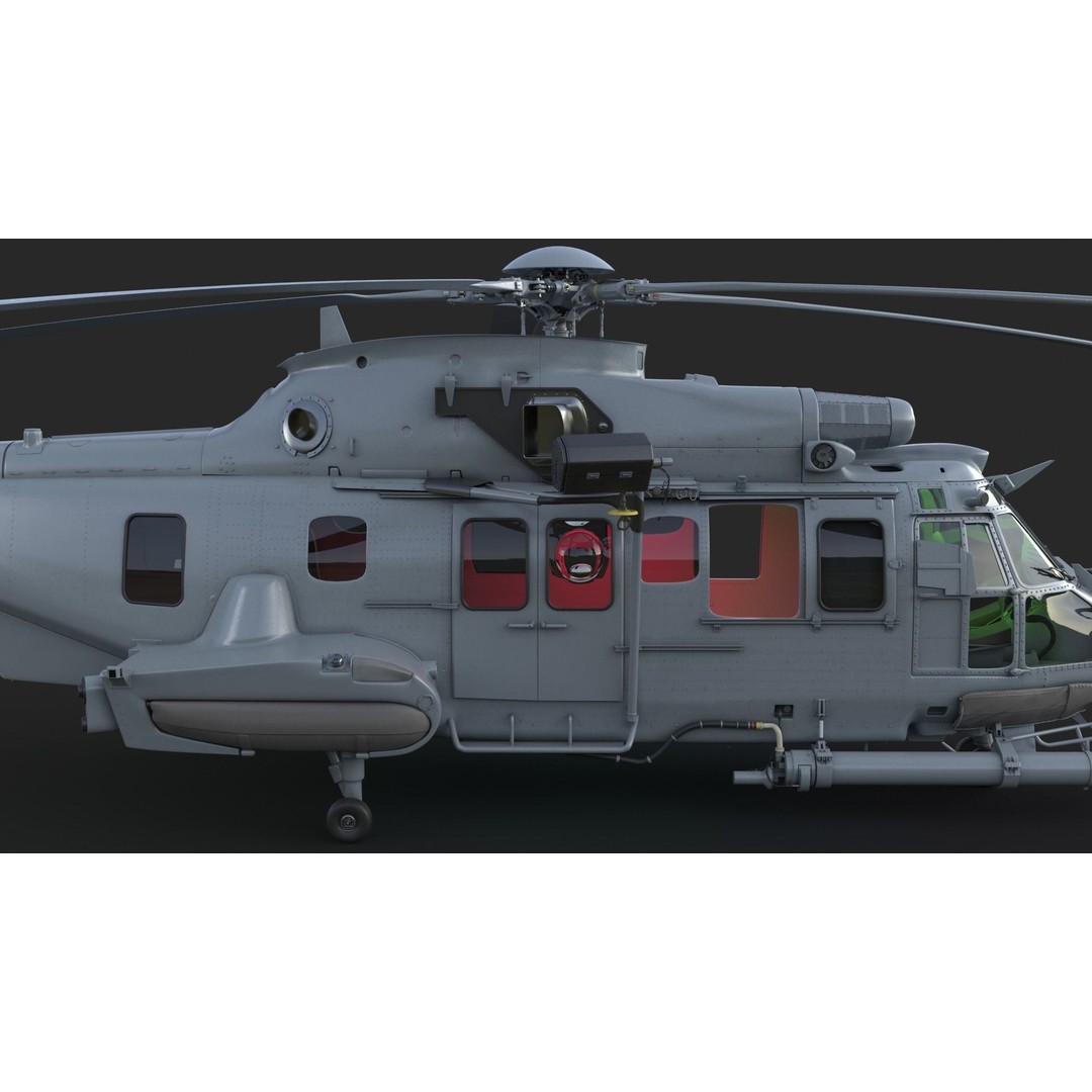 Eurocopter EC 725 Caracal 3D Model – High Poly Animated Helicopter, FBX, Blender - View 21