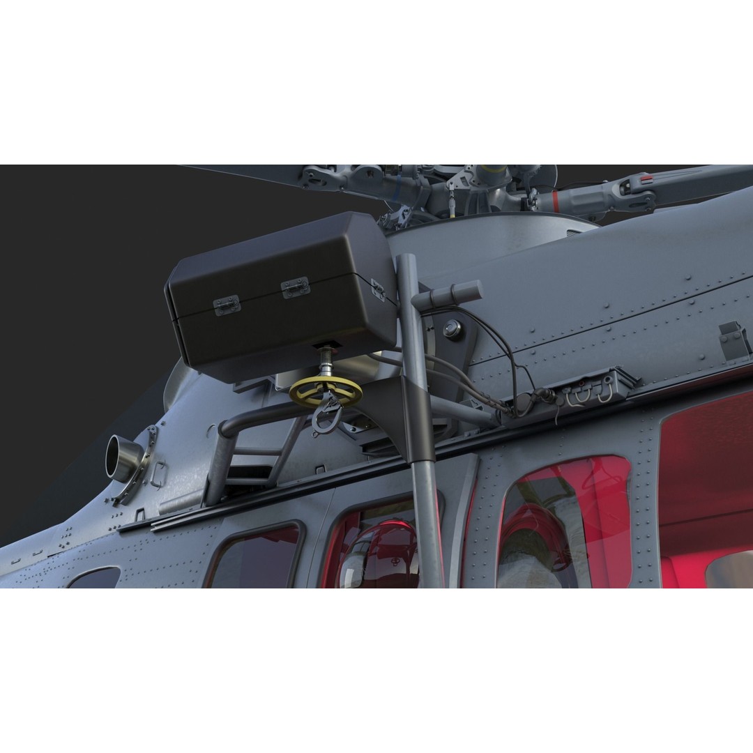 Eurocopter EC 725 Caracal 3D Model – High Poly Animated Helicopter, FBX, Blender - View 23